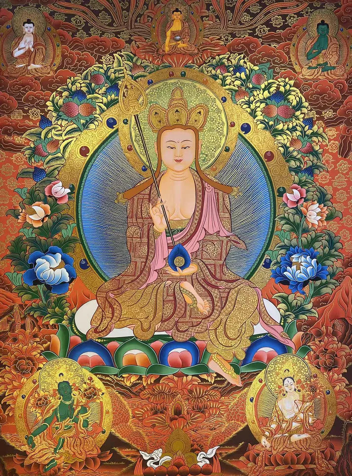 Hand-Painted Kṣitigarbha Bodhisattva Thangka: The Tibetan Compassionate Blessing Tool That’s Your "Steady Backstop" in Life