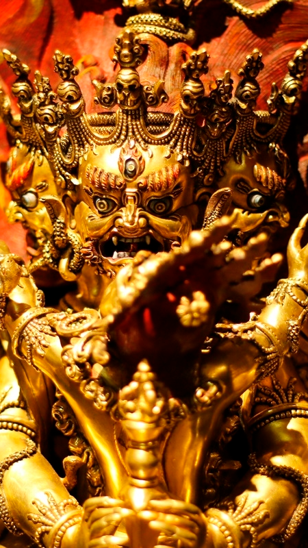 Hand-painted Vajrakilaya Phurba statue, authentic Tibetan Buddhist statues Buddha Statue-Art