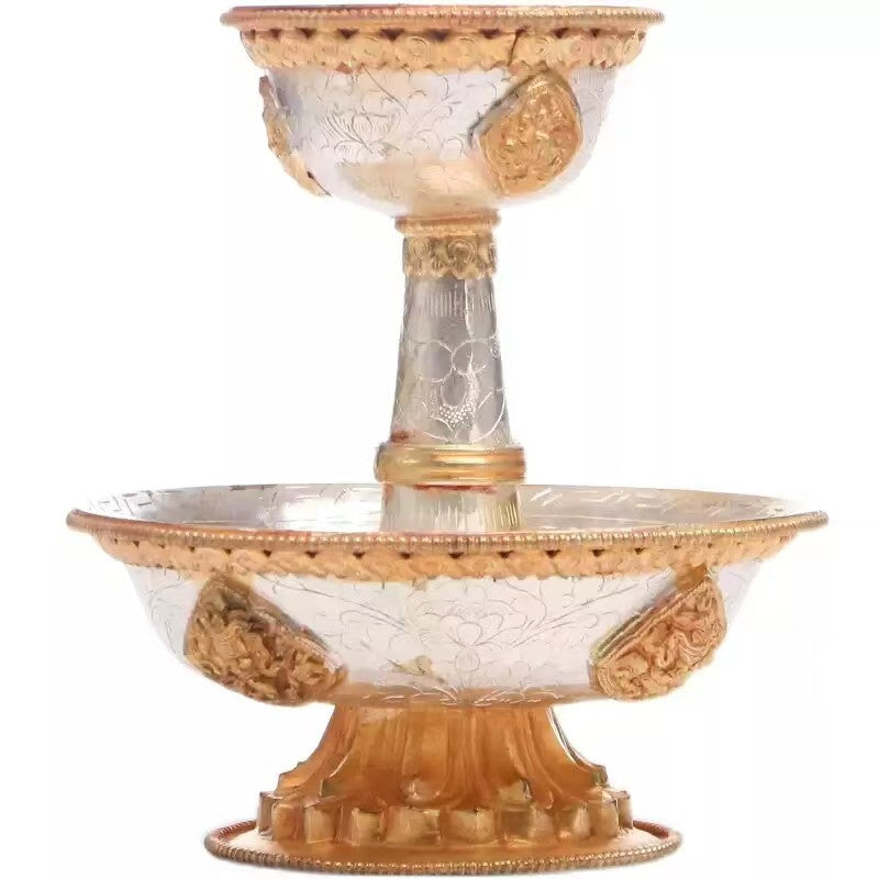 Tibetan Buddhist sacrificial implements culture: A majestic Nepal gilt bronze and silver Dharmapala cup, showcasing exquisite two-tone gold and silver craftsmanship for ritual offerings. 