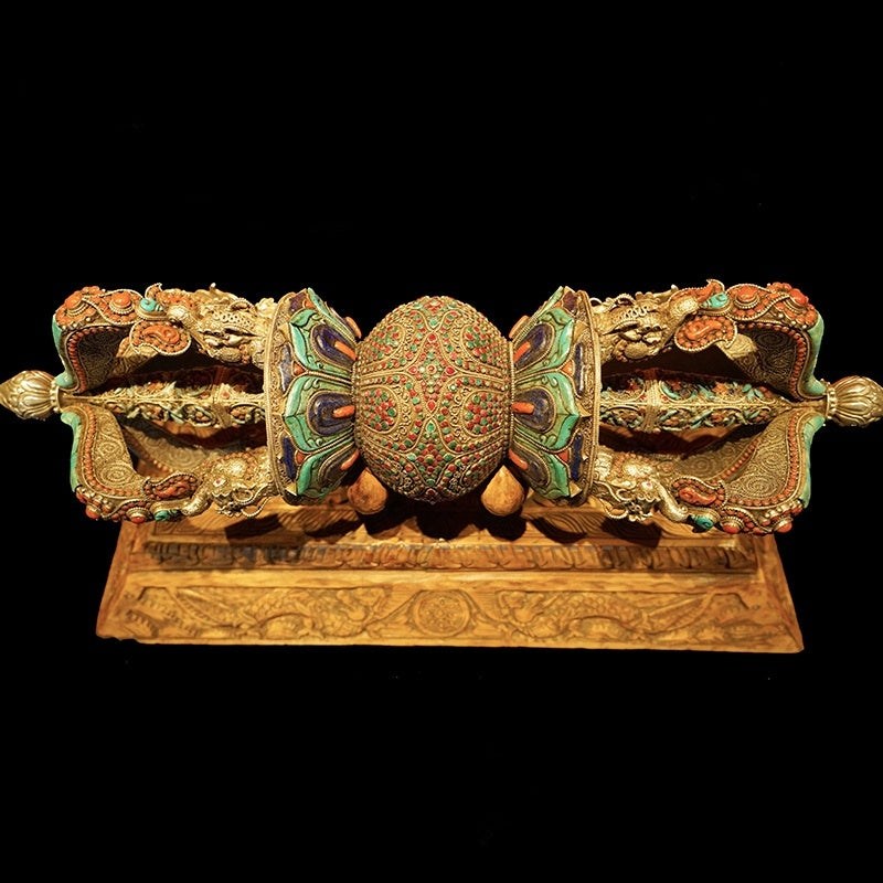 Handcrafted pure silver Vajra, a sacred tool for rituals and spiritual protection, deeply connected to Tibetan Buddhist ritual implements art.