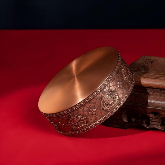 Tibetan-Buddhist Jewelry Culture handmade seven gems mandala offering set, a sacred Jewelry art masterpiece for accumulating merit.