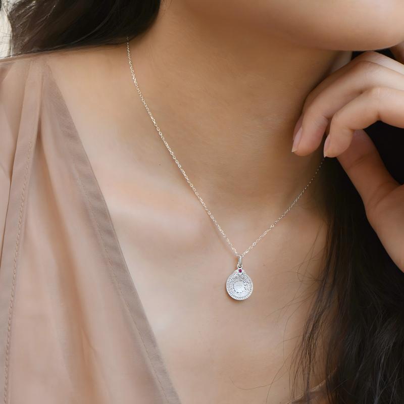 Tibetan-Buddhist Jewelry Culture handmade sterling silver Ping An Kou necklace, a sacred Jewelry art piece for protection.