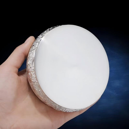  Intricate hand-carved pure silver Manza plate for merit accumulation, showcasing artisan jewelry art inspired by Tibetan Buddhist Jewelry Culture.