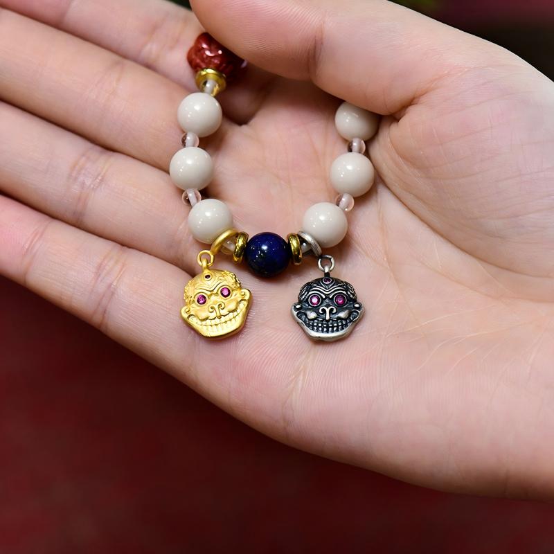 Tibetan-Buddhist Jewelry Culture handmade sterling silver mala bead accessories, a collection of Jewelry art components.
