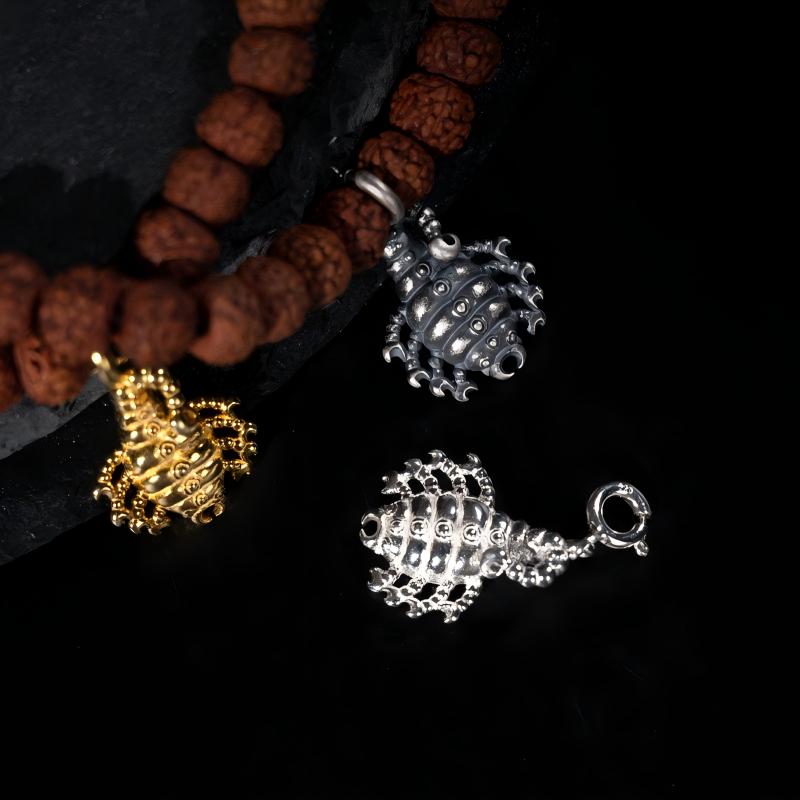 Traditional Guru Rinpoche Scorpion silver necklace, handmade for premium spiritual Jewelry art.