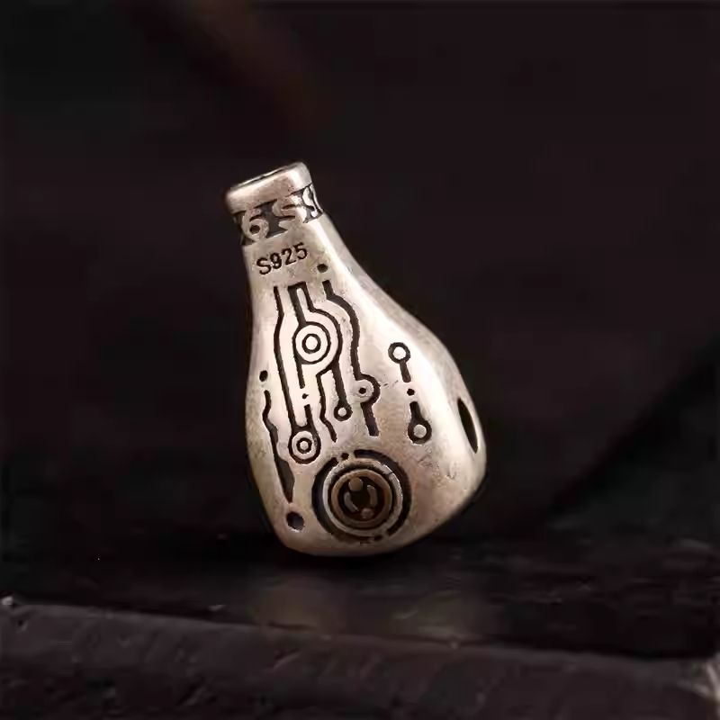 Tibetan Buddhist Jewelry Culture integrated water drop mala guru bead accessory. A piece of jewelry art handcrafted for spiritual practice. 