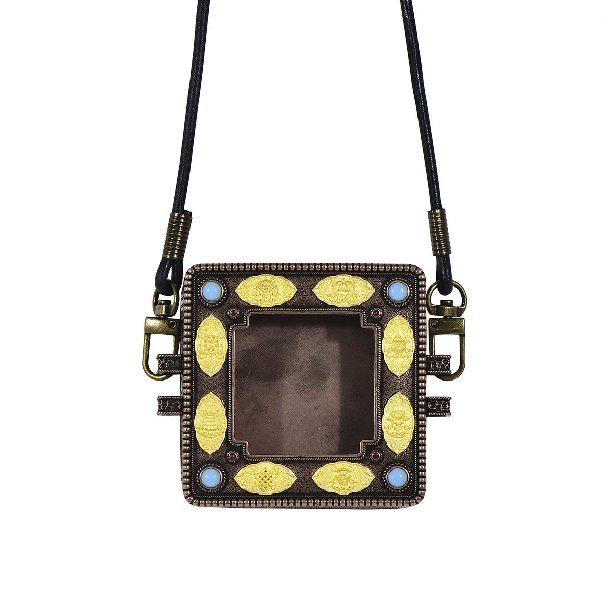 Tibetan Buddhist Jewelry Culture: A handmade pure sterling silver Gau box, showcasing sacred Buddhist sacrificial items art and protection symbols.