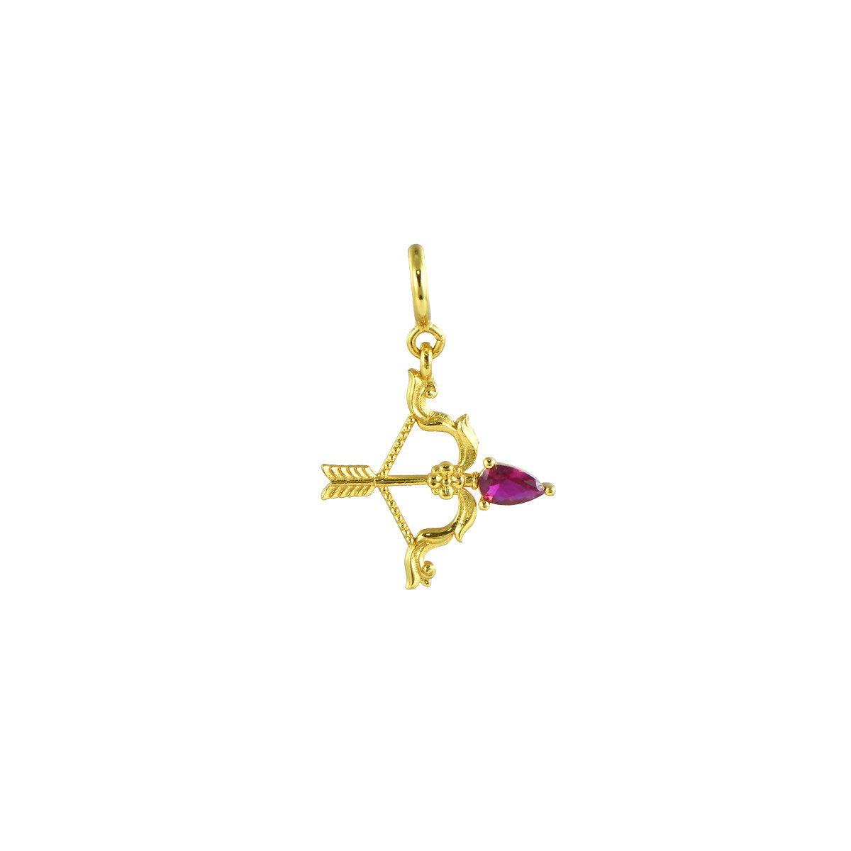 A handmade sterling silver Kurukulla magnetizing bow and arrow pendant, showcasing sacred Buddhist jewelry art and attraction symbols.