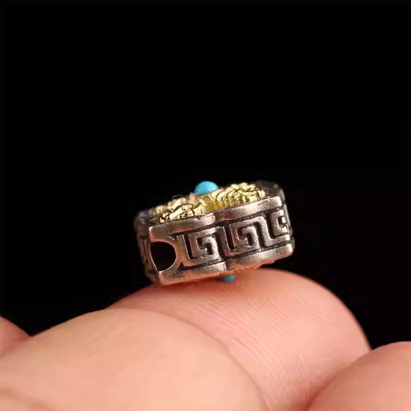 Authentic handmade silver copper Vajra bead, showcasing jewelry art and Tibetan Buddhist Jewelry Culture. Purely handcrafted.