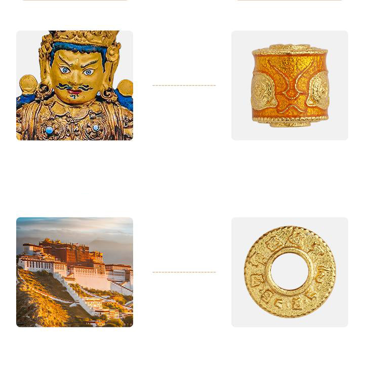 The perfect Tibetan Buddhist Good Fortune Gift: 'Hong Fu' Cinnabar and Quartz Bracelet, hand-painted to bestow blessings and success.