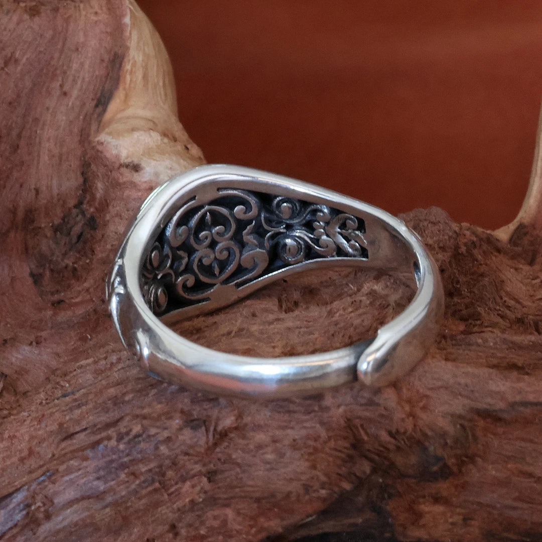  925 sterling silver compassion eye ring, expertly crafted in the tradition of Tibetan Buddhist Jewelry Culture and jewelry art.