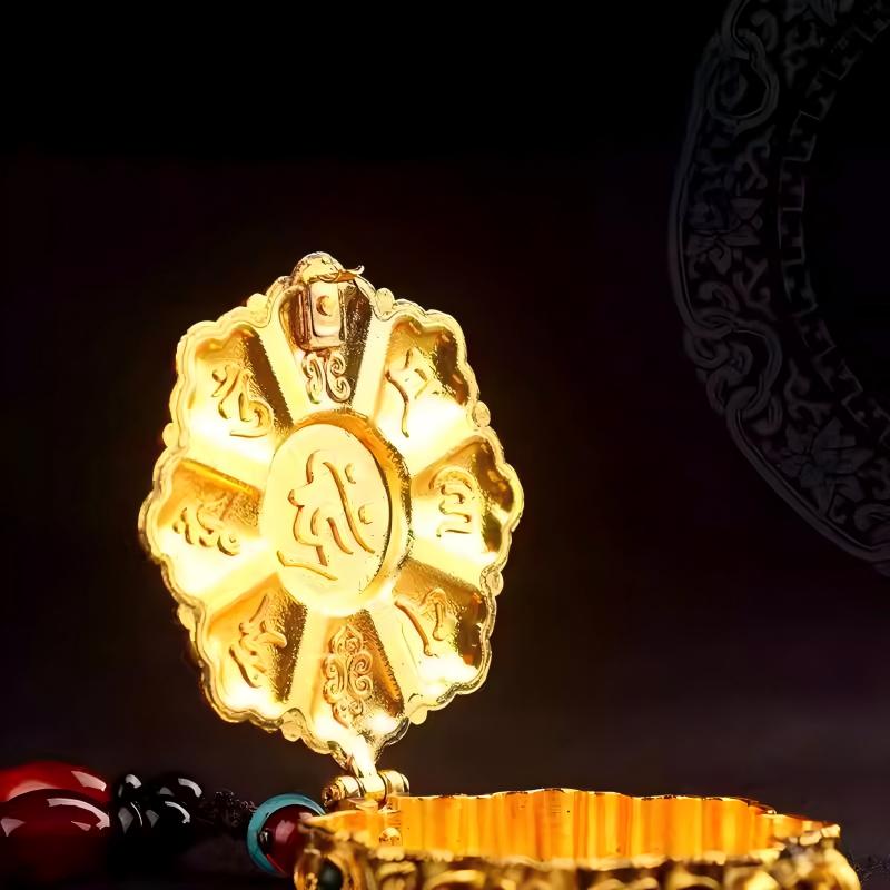 Tibetan Buddhist Jewelry Culture handmade 925 silver Gau box with Eight Auspicious Symbols, a sacred piece of Jewelry art.