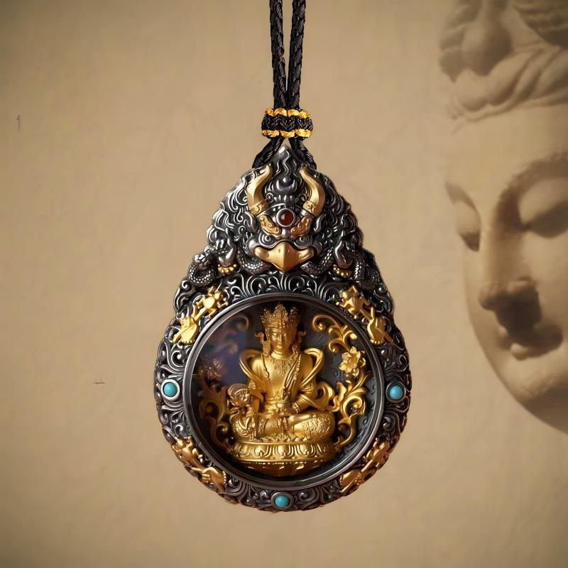Ethnic-style Tibetan copper Garuda Bodhisattva pendant, handmade unisex necklace, protective spiritual amulet, Tibetan Buddhist Jewelry Culture Jewelry art