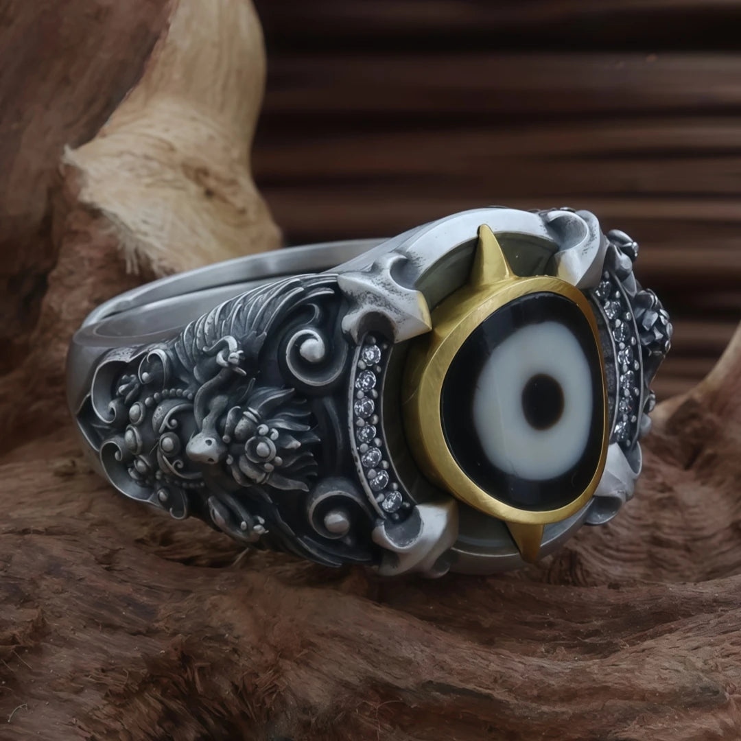  Handmade 925 silver Garuda ring, a symbol of supreme power in Tibetan Buddhist Jewelry Culture and jewelry art.