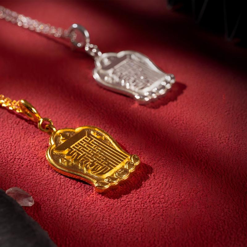 Hand-polished silver Namchu Wangden (Ten-fold Powerful One) amulet, showcasing traditional Tibetan-Buddhist Jewelry Culture.