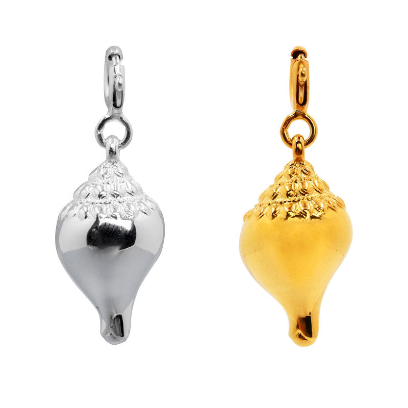 Bespoke gold conch mala clip, a masterpiece of spiritual resonance and Tibetan Buddhist Jewelry Culture.
