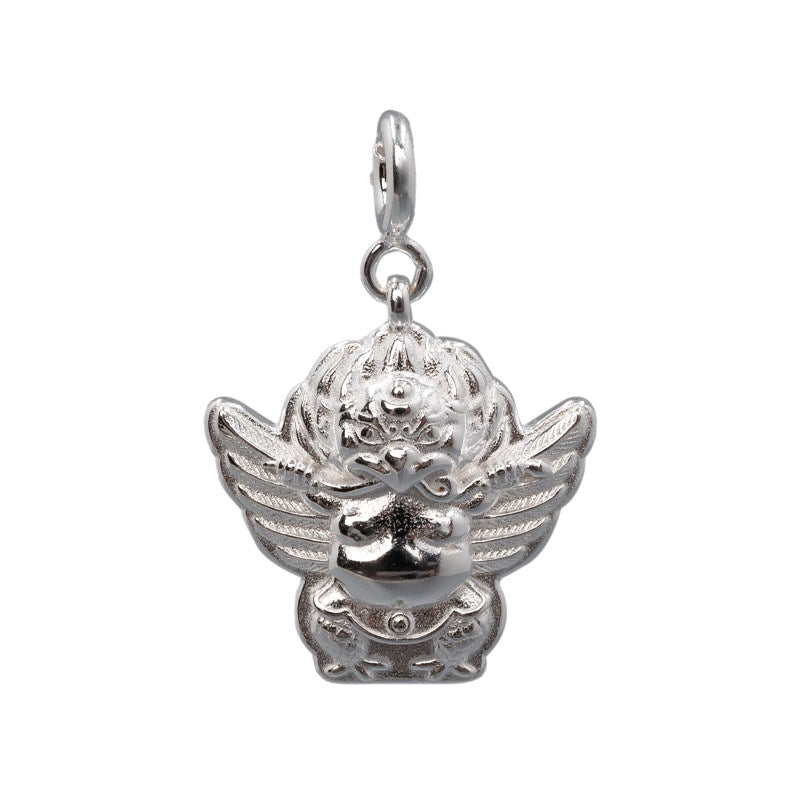 Artisan-crafted Tibetan Buddhist Jewelry Culture silver Garuda accessory, perfect for warding off negativity and Jewelry art style.