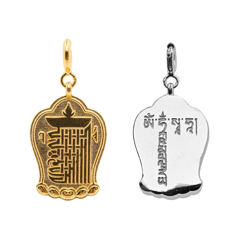 Bespoke silver sacred geometric amulet, a masterpiece of cosmic balance and Tibetan-Buddhist Jewelry Culture.