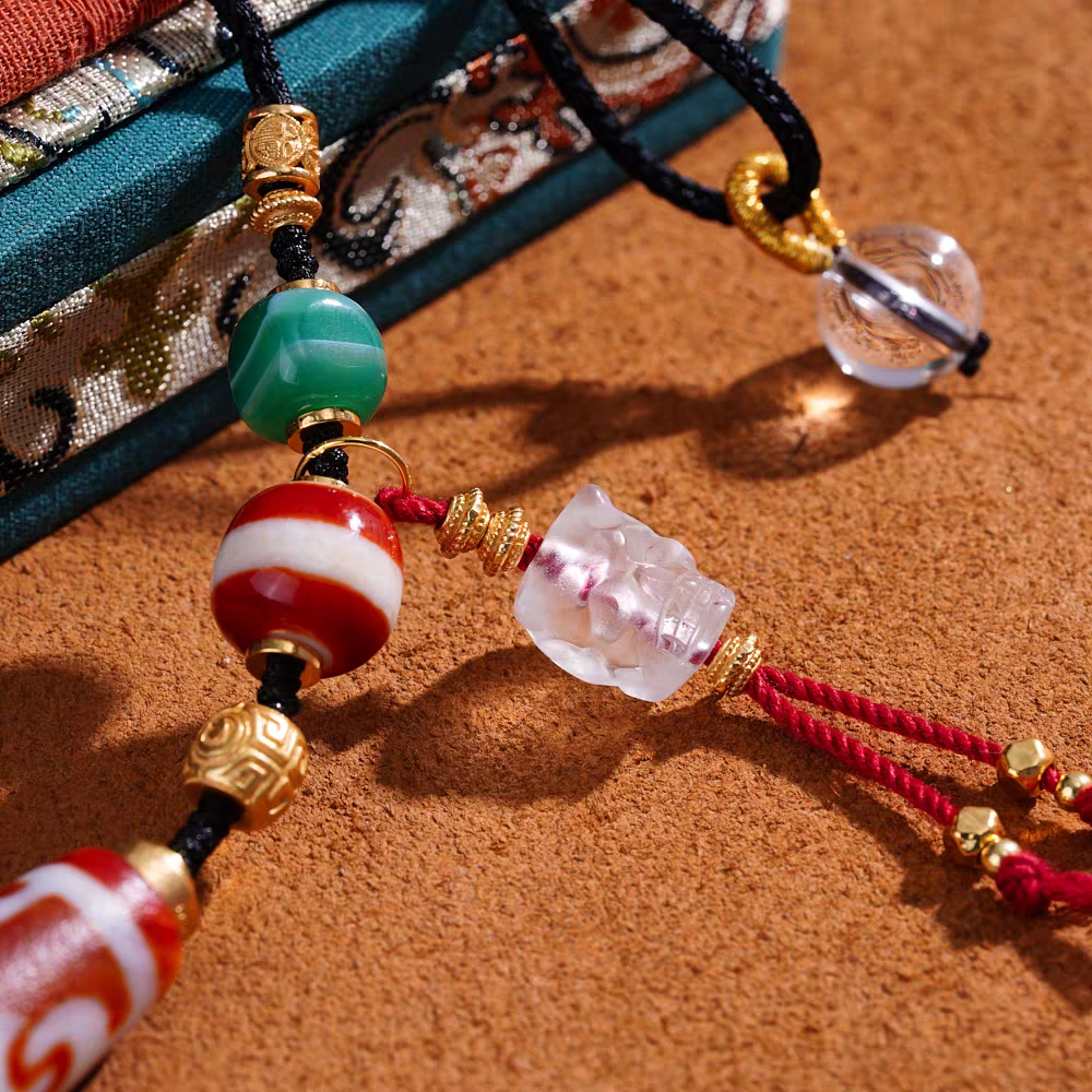  Authentic handmade red meat agate Lotus Dzi bead, showcasing jewelry art and Tibetan Buddhist Jewelry Culture.