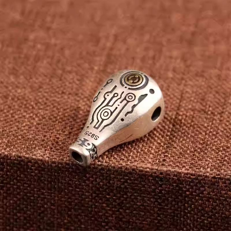 Authentic handmade water drop guru bead for mala, showcasing jewelry art and Tibetan Buddhist Jewelry Culture. Purely handcrafted.