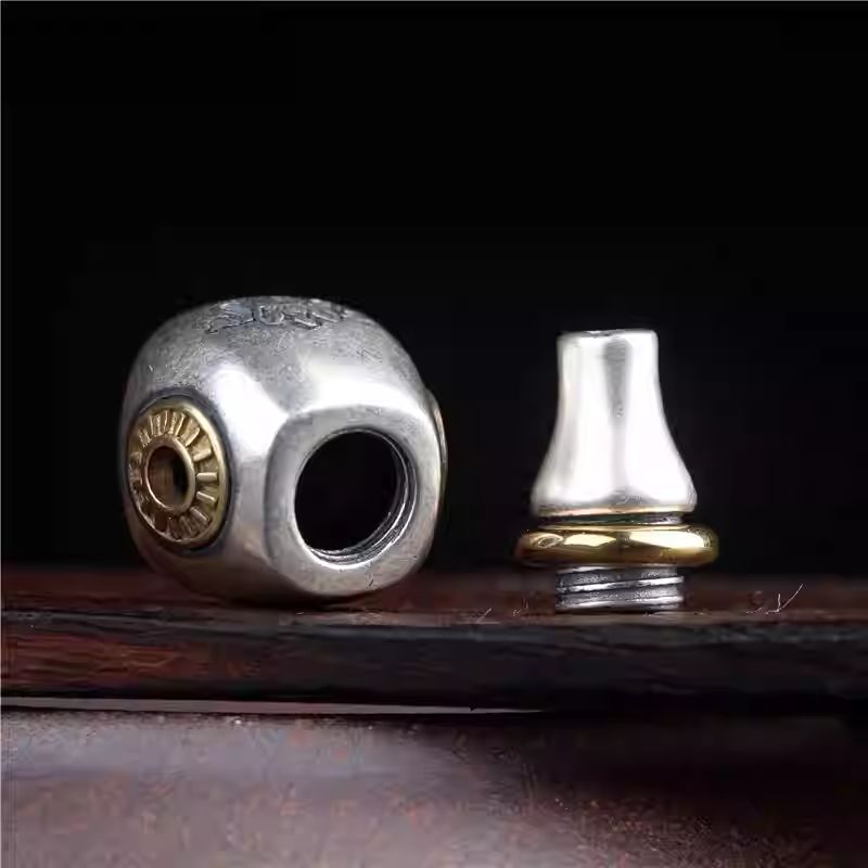 Handmade Tibetan silver Zakiram drop beads connector, ideal for assembling DIY bracelets and enhancing spiritual Tibetan-inspired accessories.