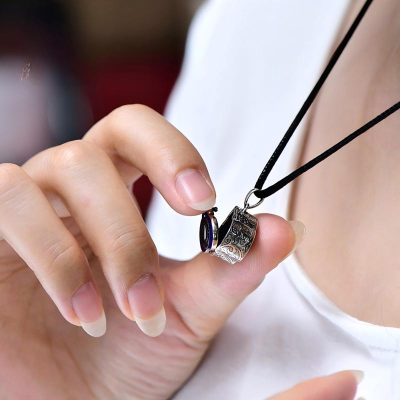 Tibetan Buddhist Jewelry Culture: Hand-carved pure silver Gau box representing the enlightened heart, peak of Buddhist jewelry art.