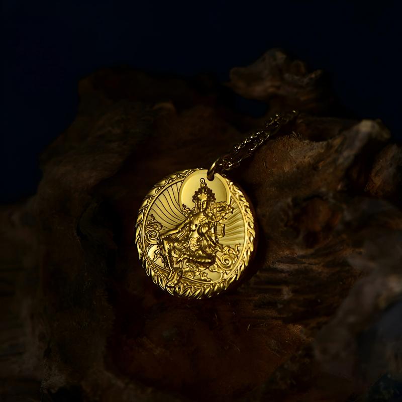 Artisan-crafted Tibetan Buddhist Jewelry Culture gold-plated fortune accessory, perfect for attracting wealth and Jewelry art style.