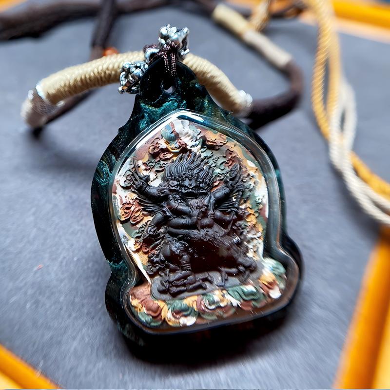 Handmade Phurba Vajra Gawu Box pendant rooted in Tibetan Buddhist Jewelry Culture, Jewelry art necklace for protection and spiritual blessing