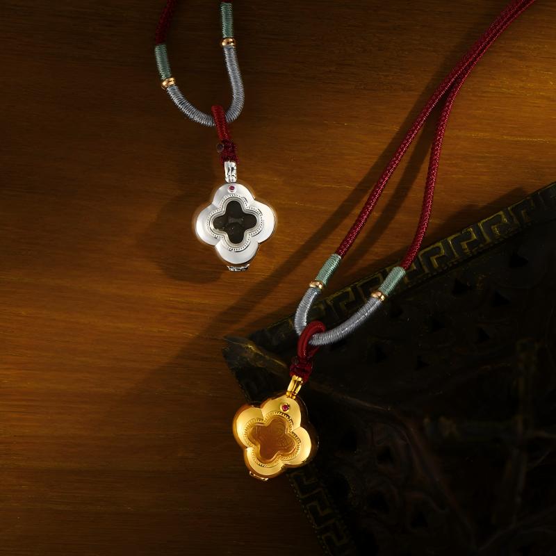 Tibetan Buddhist Jewelry Culture: Authentic handmade silver gold-plated Vajra Gau pendant, illustrating the sacred geometry and fine jewelry art of Himalayan traditions.