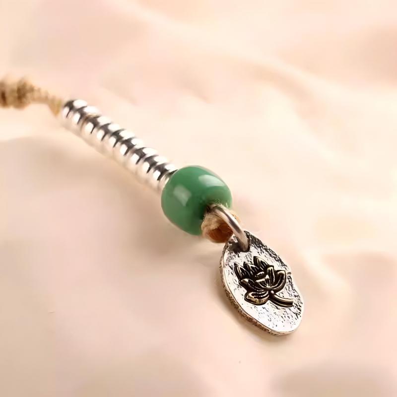 Handcrafted mini silver beads with star and moon spacers, inspired by Tibetan Buddhist jewelry culture, ideal for decorative and spiritual bracelets.