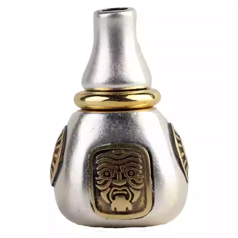 Handcrafted silver Zakiram drop beads accessory, inspired by Tibetan Buddhist jewelry culture, ideal for DIY spiritual and ethnic bracelets.