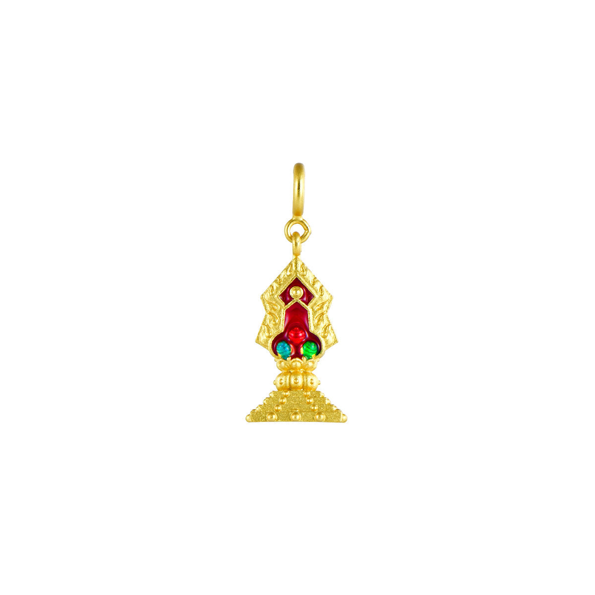Tibetan Buddhist Jewelry Culture: A handmade Torma offering pendant, showcasing sacred Buddhist sacrificial items art and spiritual devotion.