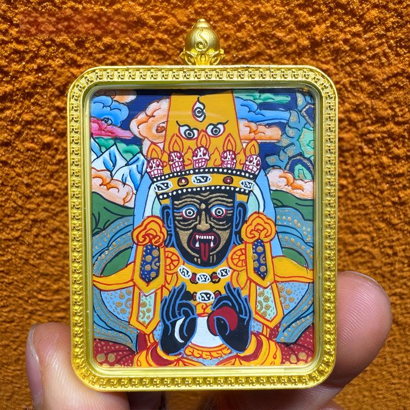 Hand-painted Tibetan Thangka Gawu Box pendant, authentic Tibetan Buddhist Jewelry Culture Jewelry art for meditation and blessing