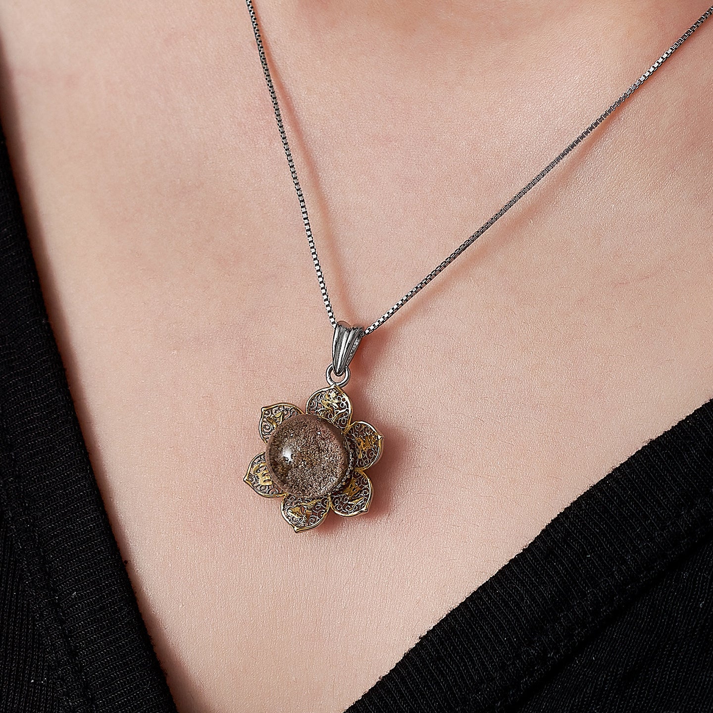 Ethnic hollow lotus six-syllable mantra silver ring and pendant, unisex unique Tibetan jewelry, perfect for spiritual blessings, Tibetan Buddhist Jewelry Culture Jewelry art