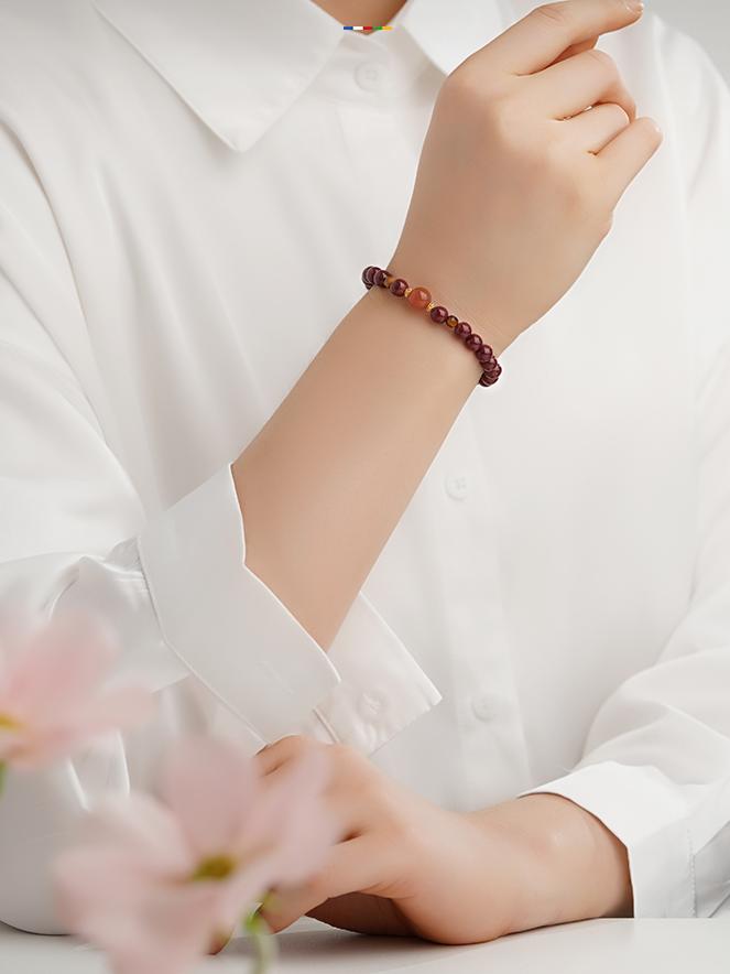 Tibetan Buddhist Jewelry Culture: 'Red Years' Handmade Cinnabar Bracelet for meditation and enhancing focus in spiritual practice.