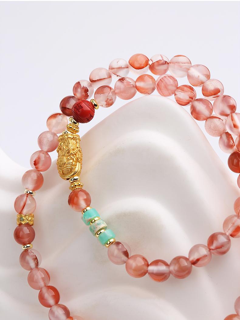 Tibetan Buddhist Jewelry Culture: Hand-Painted Cinnabar Glass Multi-Wrap Spiritual Bracelet for daily meditation and mindfulness practice