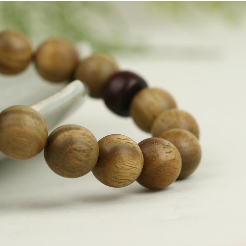 Tibetan Buddhist Jewelry Culture: Hand-Painted Sandalwood Green Sandalwood Dharma Bracelet for spiritual practitioners