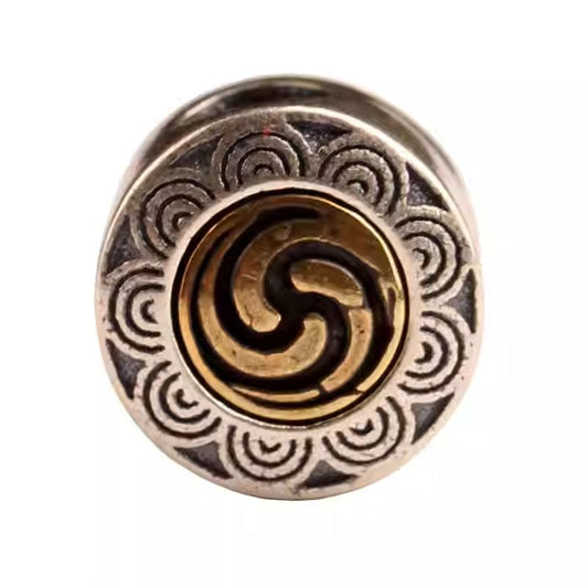 Bespoke large aperture silver spacer bead, a masterpiece of functionality and Tibetan Buddhist Jewelry Culture.
