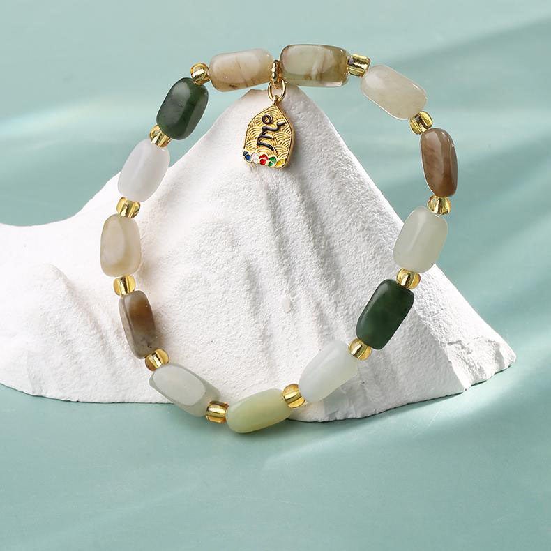Tibetan Buddhist Jewelry Culture Mala Beads Handmade Hetian Jade Spiritual Jewelry Art