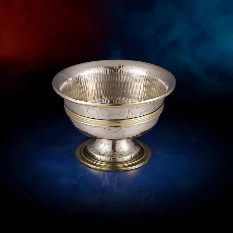 High-quality pure copper Nepalese offering cup, expertly crafted in the tradition of Tibetan Buddhist Jewelry Culture and jewelry art.
