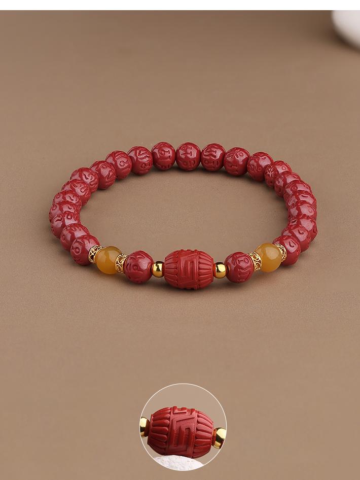 Tibetan Buddhist Jewelry Culture: Hand-Painted Lotus Bliss Bracelet, promoting enlightenment and joyful awareness