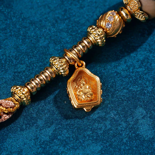  Purely handmade natural agate five wealth gods pendant, reflecting the heritage of Tibetan Buddhist Jewelry Culture jewelry art.
