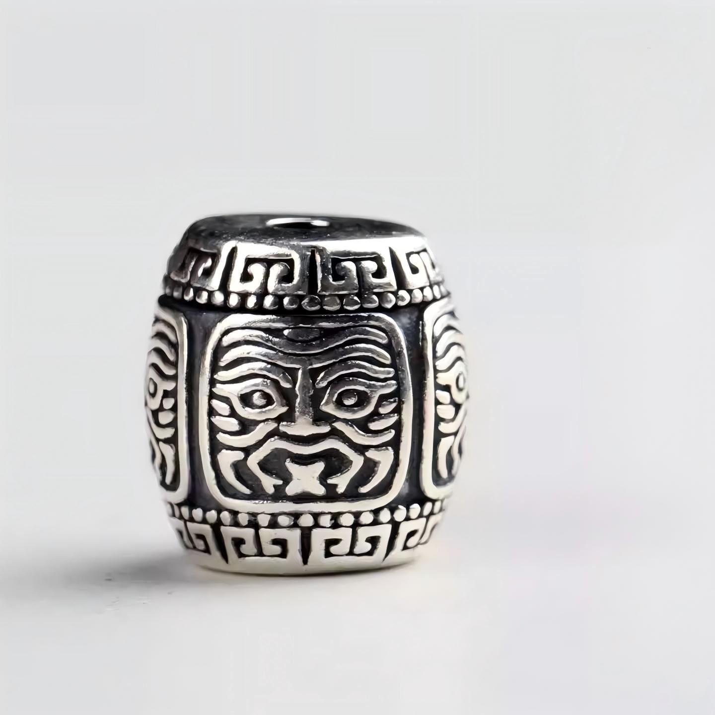  Handcrafted jewelry art sacred silver Zhakiralam accessory, representing the wealth protector in Tibetan traditions.