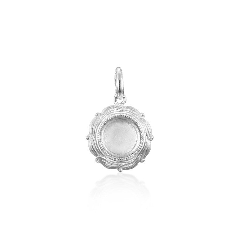 Artisan-crafted silver lotus container for charms, perfect for spiritual mindfulness and Jewelry art style.