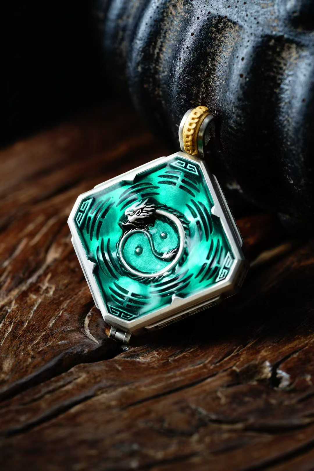 "Open-design S925 silver Five-Way God of Wealth pendant, combining Tibetan Buddhist Jewelry Culture with modern Jewelry Art craftsmanship."