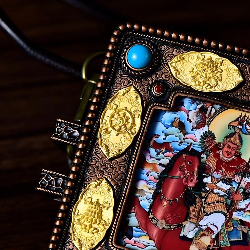 Tibetan Buddhist Jewelry Culture: Hand-carved pure silver Gau box amulet representing the pinnacle of Buddhist sacrificial items art and craftsmanship.