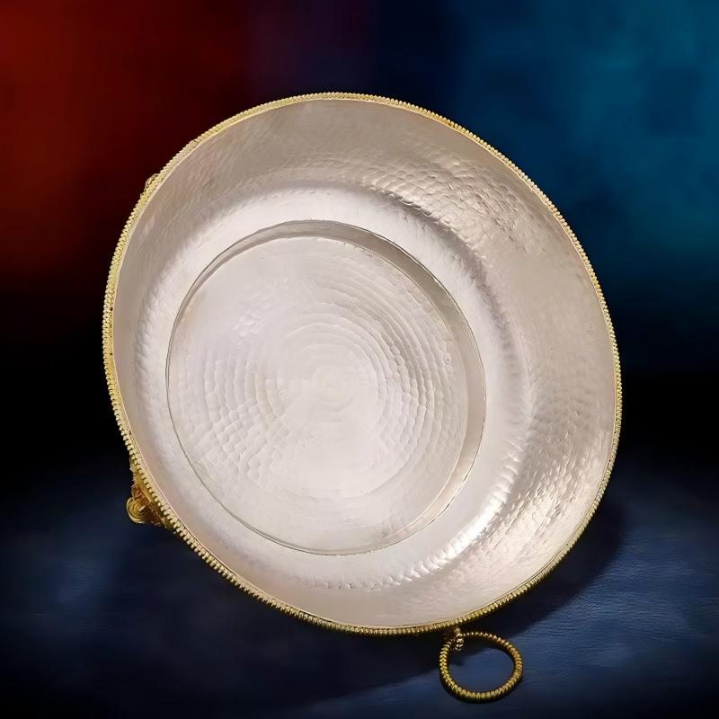 Fine gold and silver-plated ritual set for water offerings, reflecting the soul of Tibetan Buddhist Jewelry Culture and jewelry art.