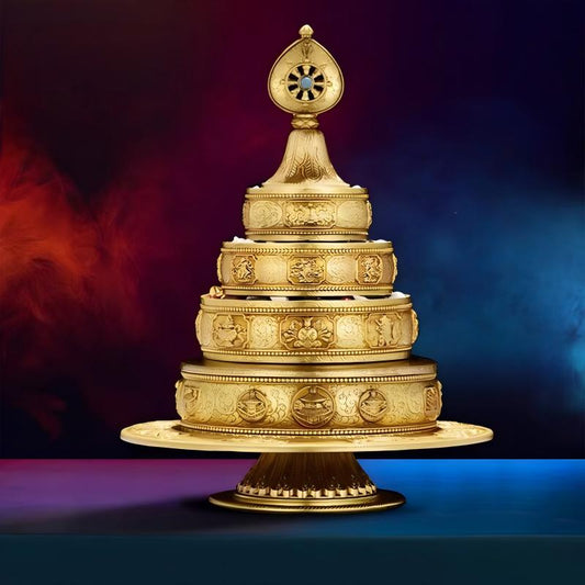 Handmade Nepal pure copper Mandala plate, a classic piece of artisan copperware for home decor.