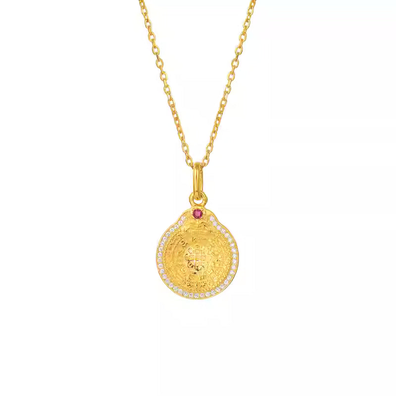 Artisan-crafted silver Ping An Kou with lotus engravings, perfect for inner peace and Jewelry art style.