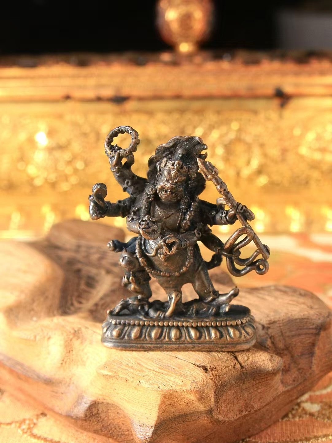 Great Vajradhara statue with Lotus Master and three deities, meticulously crafted in Tibetan Buddhist Jewelry Art, representing divine protection and spiritual awakening.